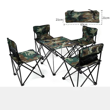 Outdoor Picnic Set Portable Folding Tables and Chairs for Camping Folding Table and Chair Set Foldable Aluminum Table