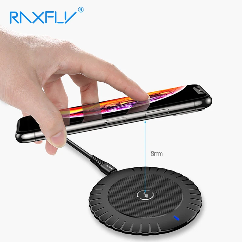 Беспроводное зарядное устройство RAXFLY 10 Вт для iPhone X XS Max XR Qi быстрое телефонов Samsung