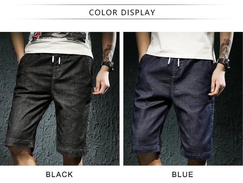 Knee Man Shorts Bermuda Jean Breeches Men  (12)