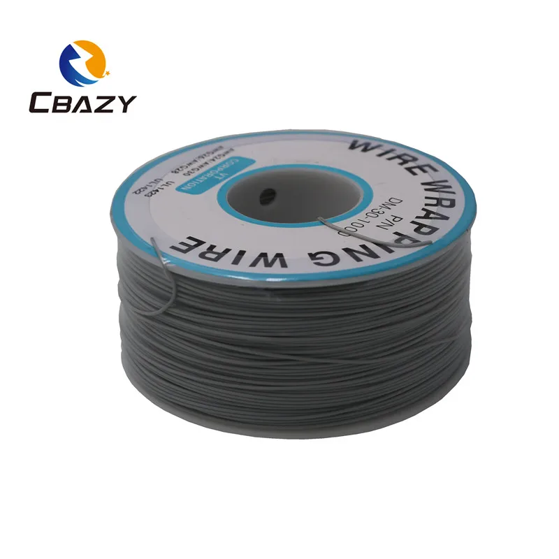 CBAZY 250 м электрический провод обёрточная бумага ping обёрточная бумага 10 цветов одножильный Медный AWG30 кабель OK провода и PCB провода - Цвет: gray