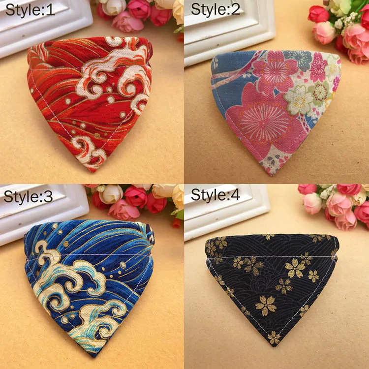 

Pet Dog Collar Scarf Adjustable Printed Classic Puppy Neckerchief Bandana for Cats Dogs HG99