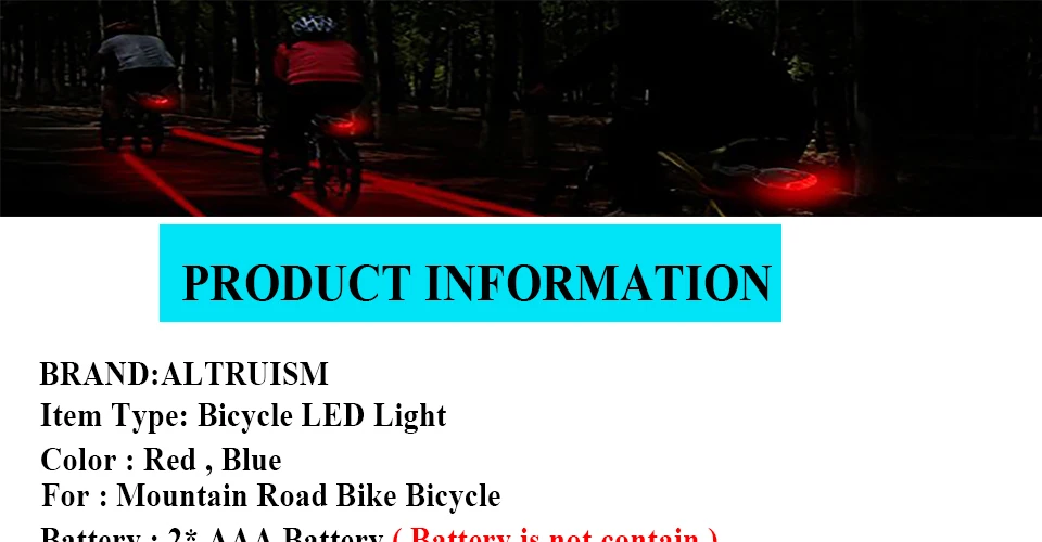 Perfect ALTRUISM 2 Laser 5 LED Waterproof Cycling Bicycle Bike Flash Taillight 0