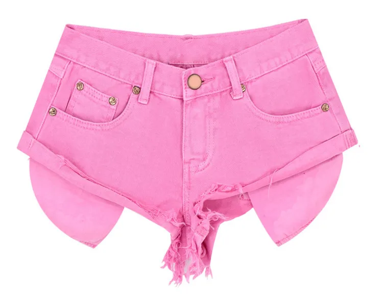Desolation wind loose bullet-free curling exposed pockets beach hot pants macaroni powder (5)