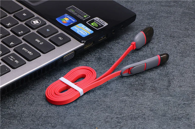 2в1 USB кабель для iPhone X 8 7 6 кабель Micro USB кабель для samsung Быстрое моделирование лапши зарядный кабель