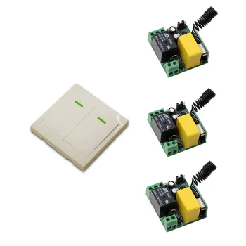 

Mini Size 220V 1CH 10A Wireless Remote Control Switch Receiver +2CH Wall Panel Remote Transmitter 315 MHZ 433 MHZ Can Choose