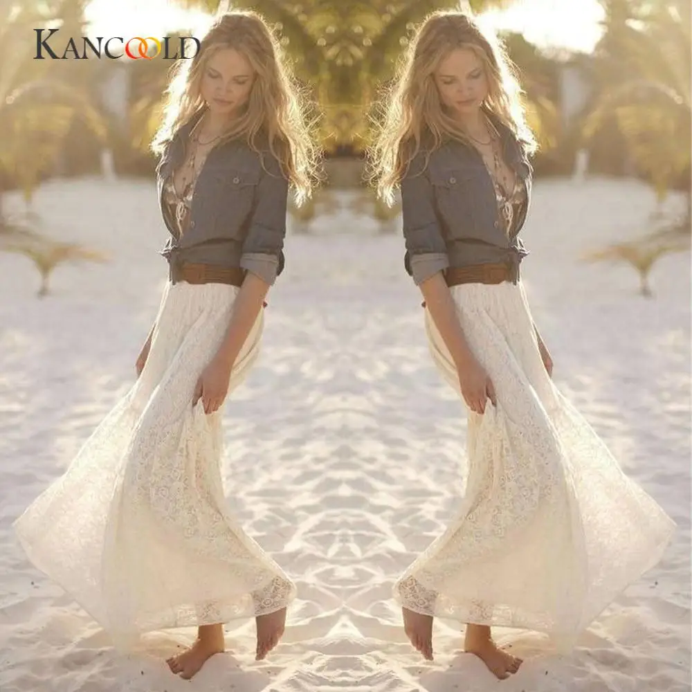 KANCOOLD/женские юбки для девочек, женские сексуальные юбки, двухслойный гофрированый кружевной длинный макси-юбка с эластичной талией, Однотонная юбка MAR1