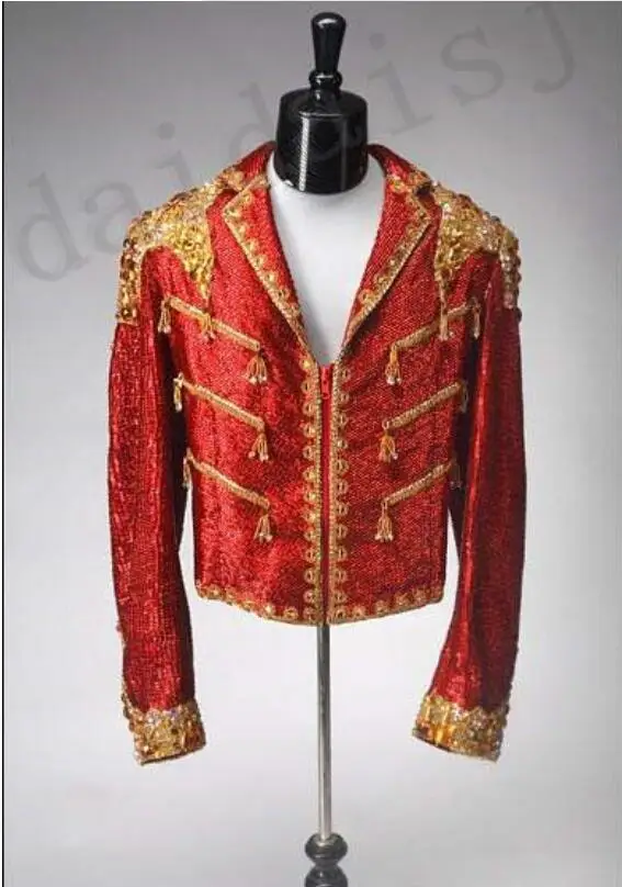 

Michael Jackson Sequin Suits Jackets Men Costume Stage Nightclub Bar Male Band Rock Singer Stage Costume S-3XL