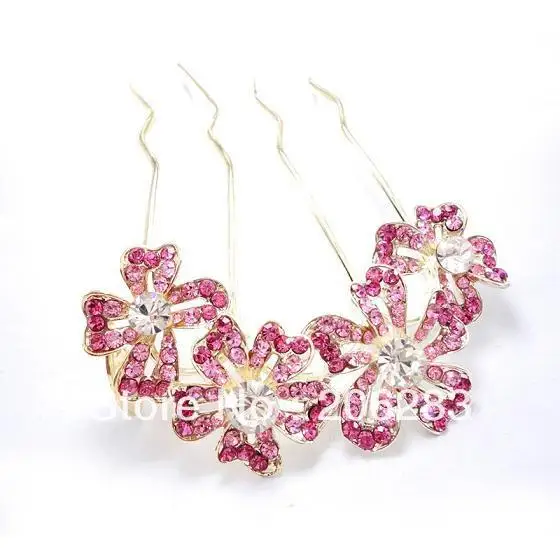 

Fashion crystal women Hair Comb flower Hair stick hairpin F1169