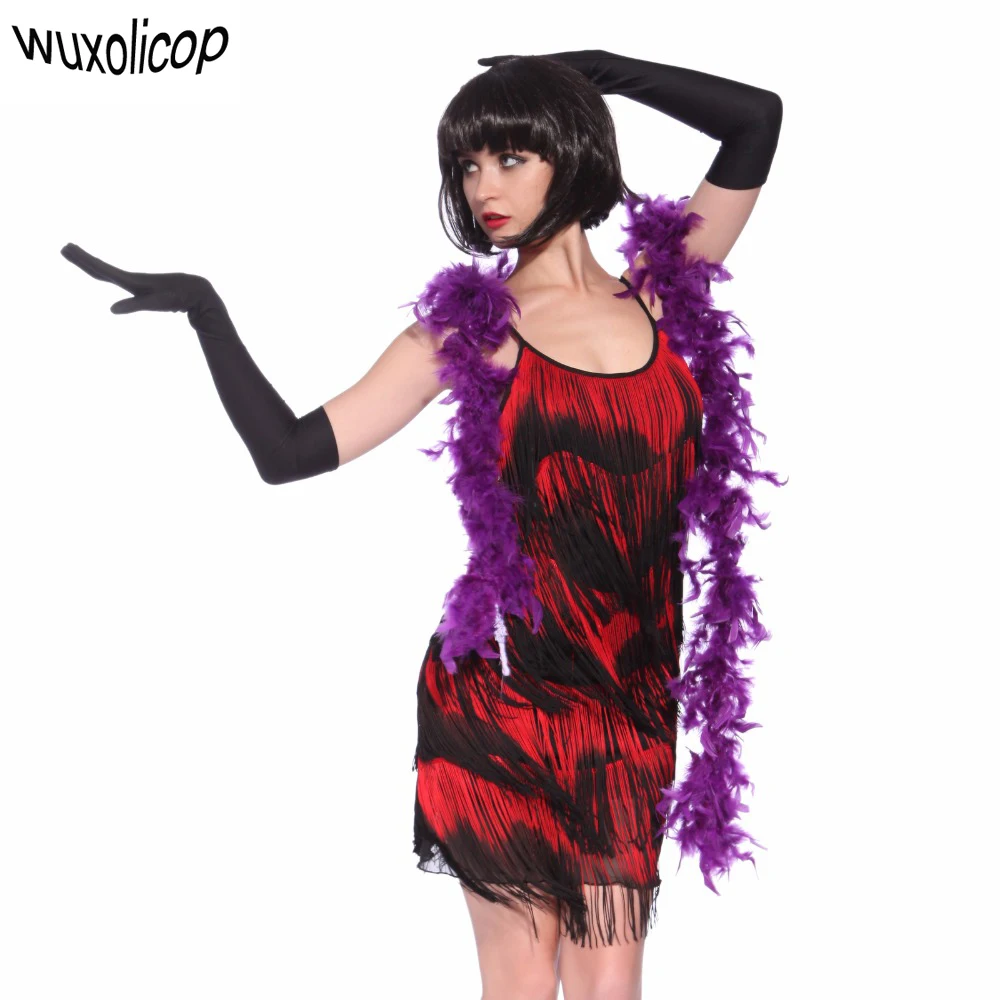 

Women 1920s Great Gatsby Dress Gradual 5 Tiered Fringe Flapper Dress Costumes Sexy Strappy Party Dress Melindrosa Vestido