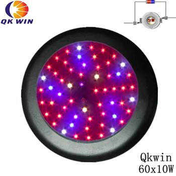 

Super UFO 600W Led grow light 60x10W high power double chip led UV & IR hydroponics lighting system full spectrum