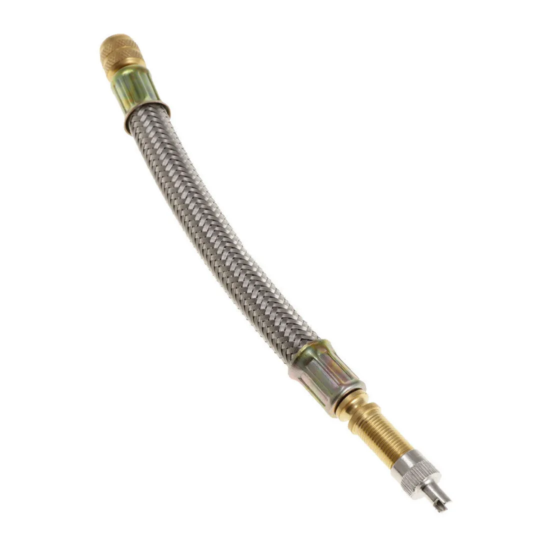 1pc 150mm Universal Flexible 304 Stainless Steel Braided Tyre Valve Extension Tube Adapter Stem Inflate Extender Pipe