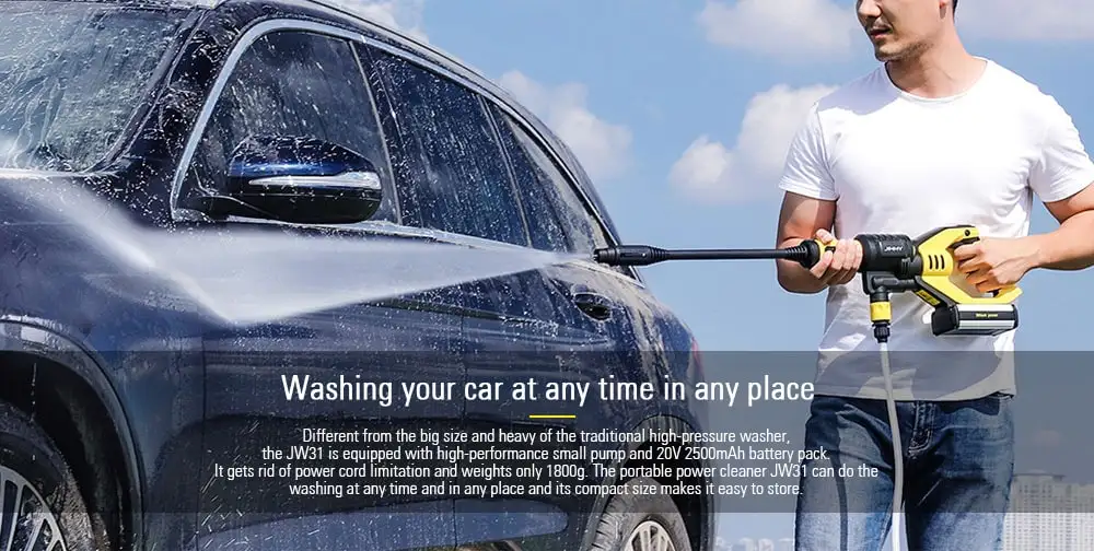 Jimmy JW31 Powerful Handheld Rechargeable Flush Gun Cleaning Tool from Xiaomi Youpin- Multi-A 220V EU Plug