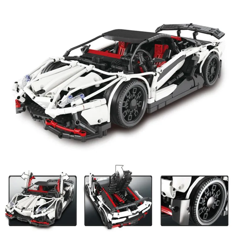 

Lepin Technic Series 2838 Pcs Particle Assembled ABS White Supercar Car Building Blocks Vehicle Model Brick Toys For Children