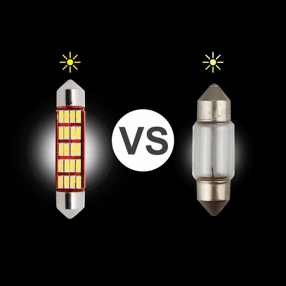 5x12 В лампочка дневного света 20SMD Festoon 41 мм 6000K Xenon White|Лампы для автомобильных фар
