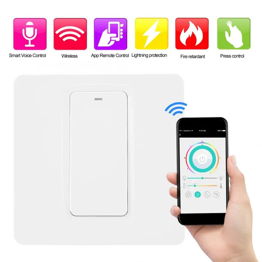 1 банда Smart wifi ЕС Plug 100-240VAC дистанционное управление приложения кнопочный переключатель ЕС Smart Switch