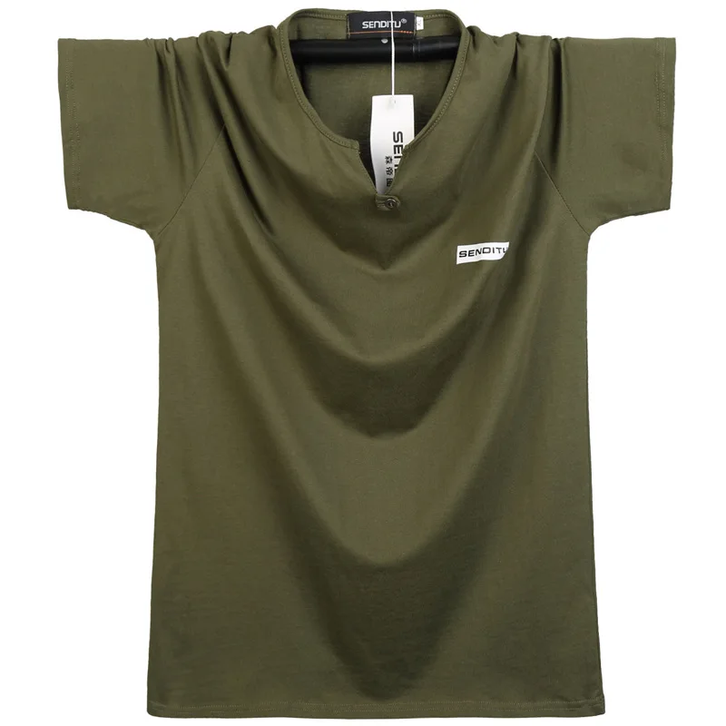 Plus Size 3XL 4XL 5XL 6XL Men's Short Sleeve Cotton T shirt Solid Color