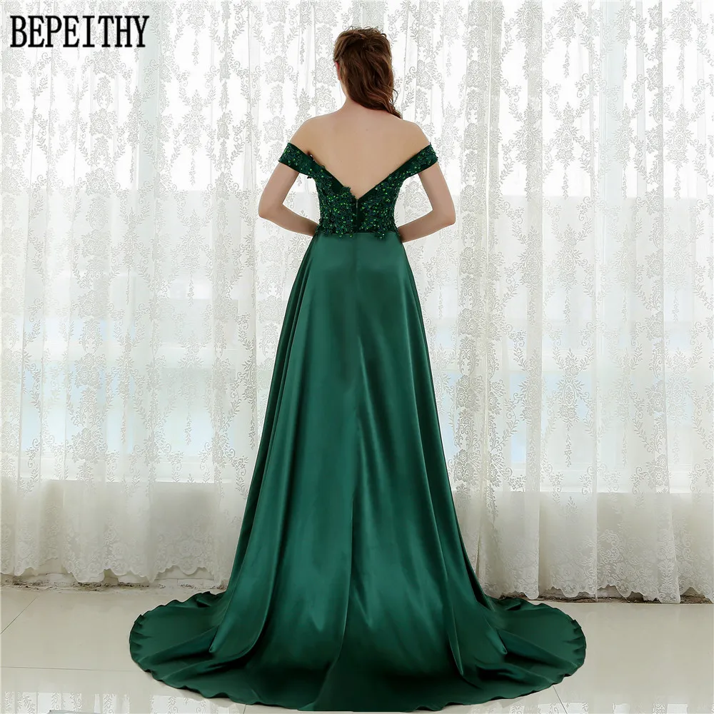 BEPEITHY на заказ vestido de festa сексуальное платье без рукавов с v-образным вырезом длинное платье для выпускного вечера с открытой спиной с разрезом Robe De Soiree кружевное вечернее платье