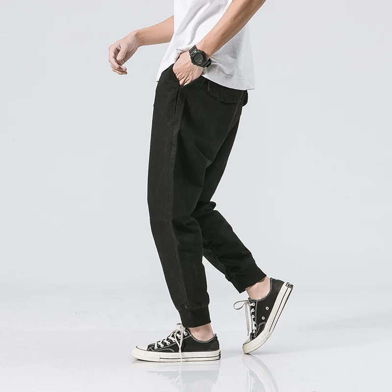 Модные мешковатые стиль сафари брюки-Карго карманы Повседневное армии Pantalon Homme полный Длина Брюки Багги Kanye West брюки - Цвет: Черный