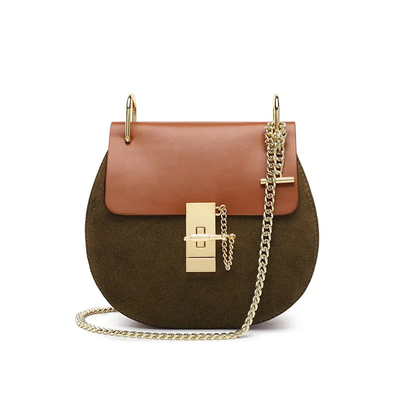 

JIULIN Chain Chain Lock Piggy Baochao Style 2019 New Genuine Female Baotou Lady Cowhide One Shoulder Oblique Square Bag