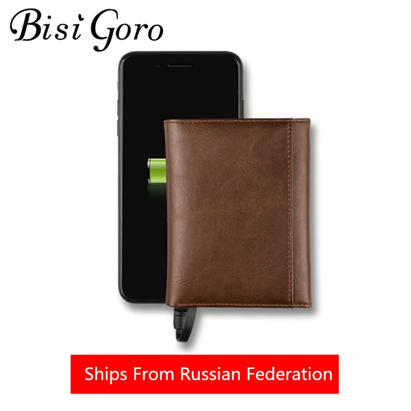 BISI GORO 2019 Smart Wallet New Style Unisex With USB for Charging Wallet With Ipone And Android Capacity 4000 mAh For Travel