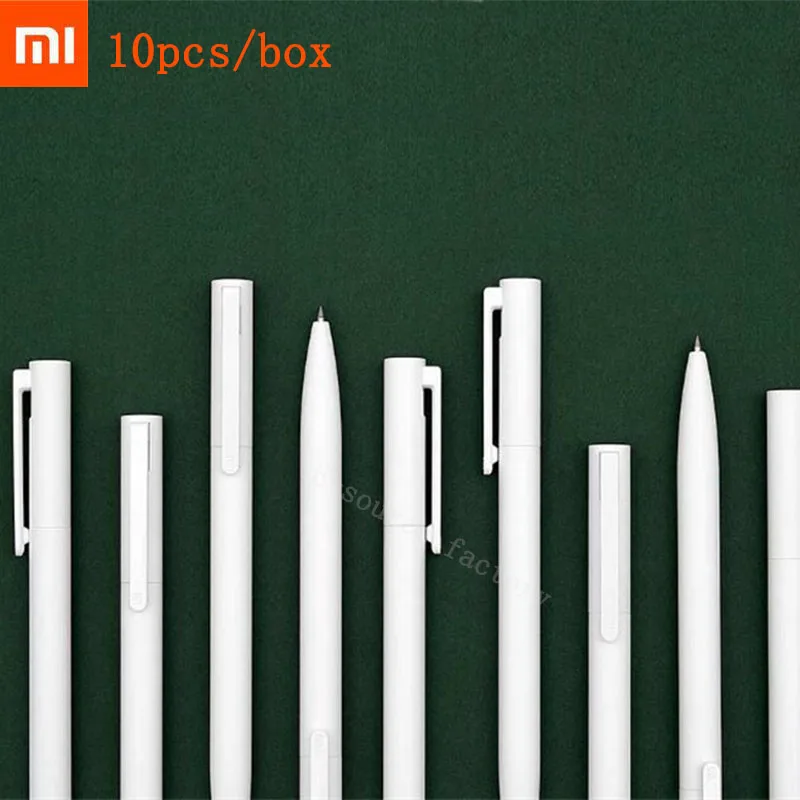 10 шт./кор. гелевые ручки Xiaomi Mijia без крышки 0 5 мм белая гладкая швейцарская ручка