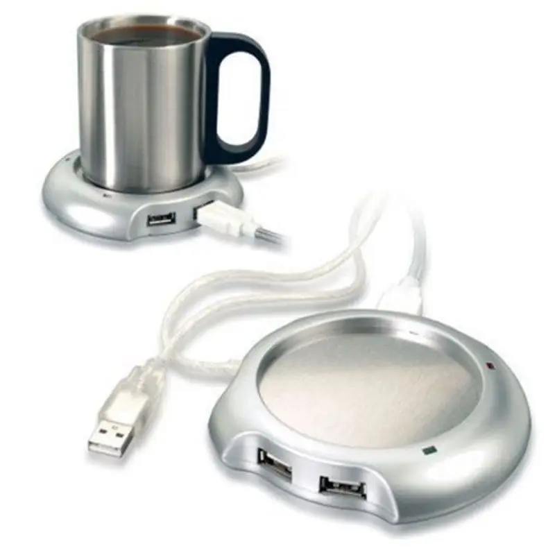 Warm Tea Coffee Cup Mug Warmer Heater Pad with 4 USB Port Hub With On