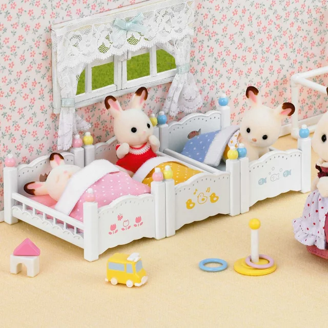 1 Set Cute Mini Removable Baby Bunk Bed Sylvanian Families House 1 Set Cute Mini Removable Baby Bunk Bed Sylvanian Families House Furniture Pretend Play Miniature Dollhouse Toys For S