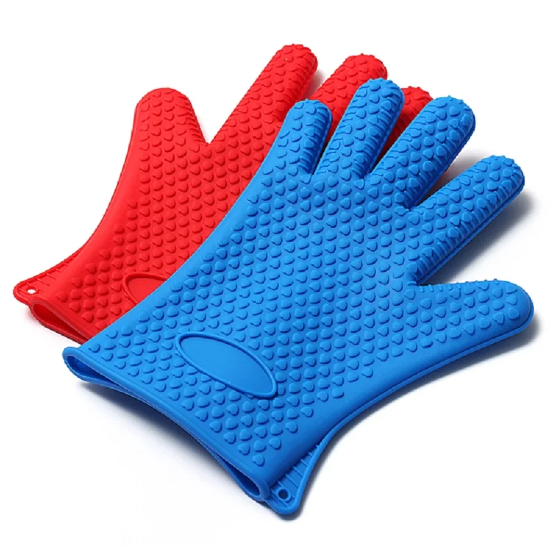 Kitchen Heat Resistant Silicone Glove Oven Pot Holder Baking BBQ