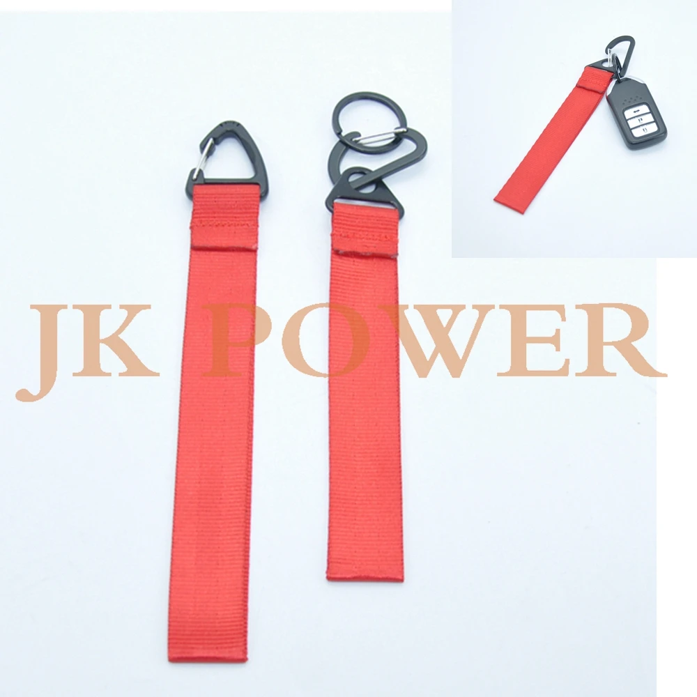 

JK New Car Black Red Blue Tow Strap keychain keyring