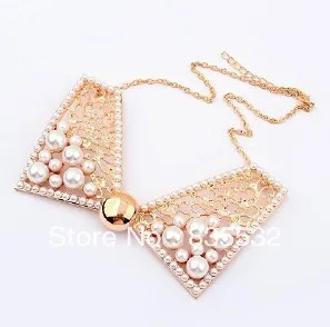 Free shipping Bowknot pearl necklace simulation collar restoring ancient ways | Украшения и аксессуары