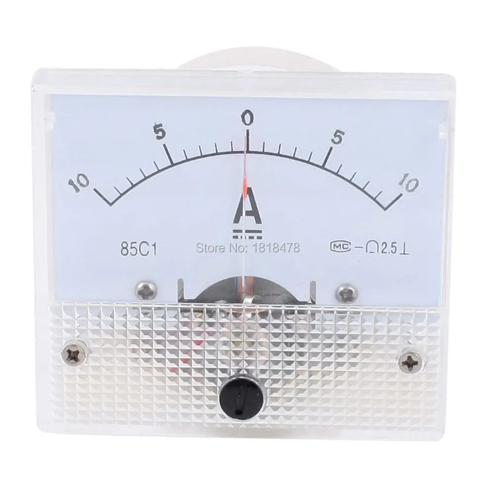 

85C1 DC -10 to +10A Class 2.5 Accuracy Panel Mounted Analog Ammeter 64*56mm