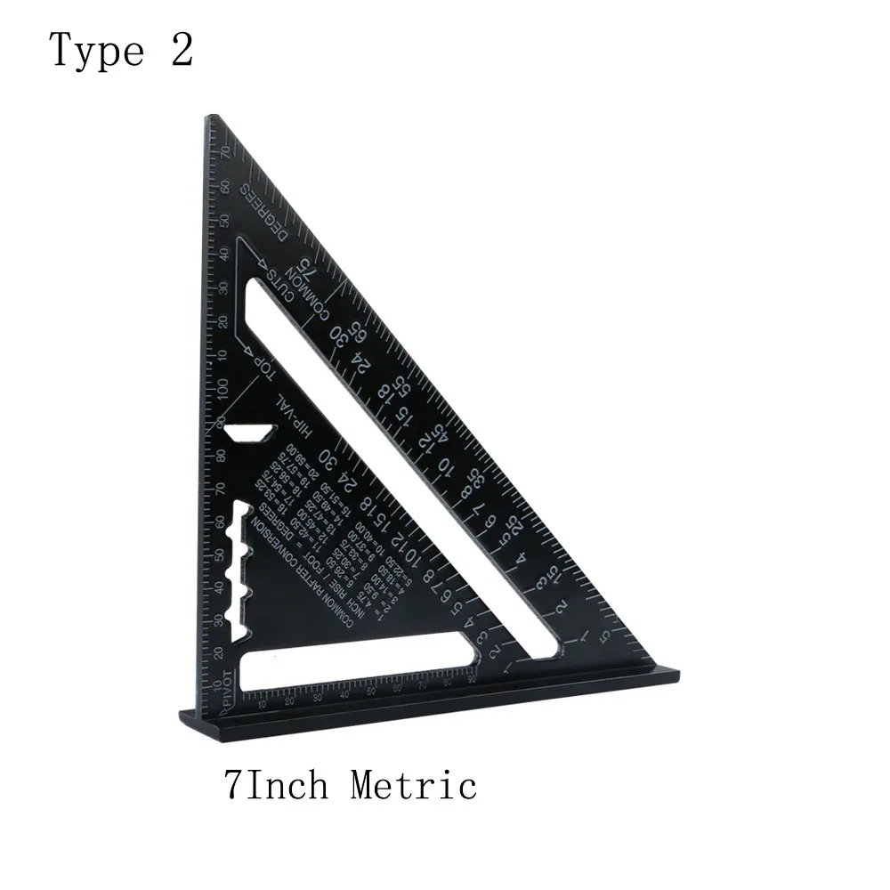 7/12 дюймовый метрический треугольник из алюминиевого сплава линейка квадратная треугольная угломер для деревообработки измерительных инструментов