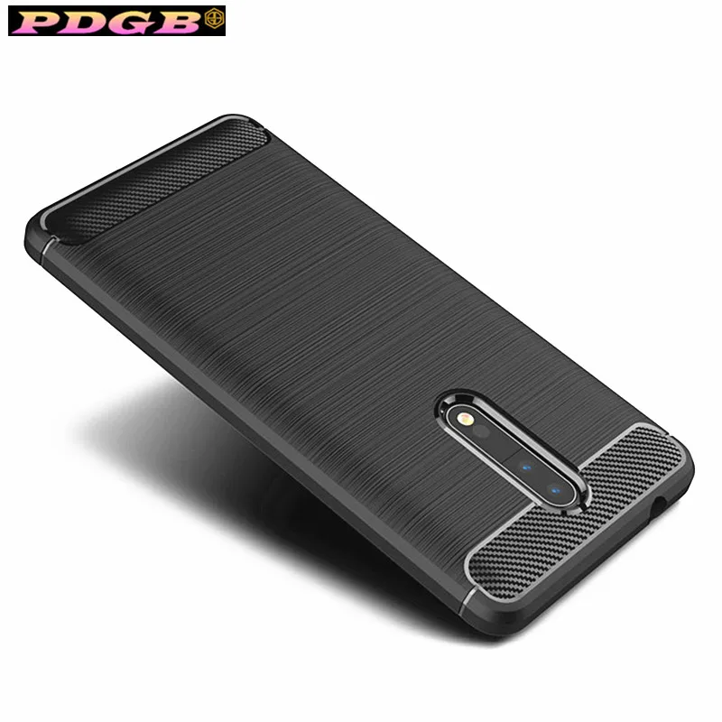 Pdgb ТПУ чехол для Nokia X7 X6 X5 5 1 7 плюс 3 2 6 2018 углеродного волокна Мягкий силиконовый на