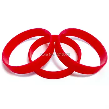 

100pcs Red silicone wristband rubber bracelets free shipping