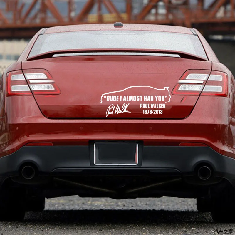 1pc SEEYULE Paul Walker Signature Dude I Alomost Had You Car Sticker Fashion Window Styling Tail Sticker for Cars truck Tractor 1pc SEEYULE Paul Walker Signature Dude I Alomost Had You Car Sticker Fashion Window Styling Tail Sticker for Cars truck Tractor