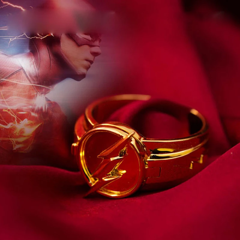 925 Silver The Flash Rings Gold Color Justice League DC Comics Superman