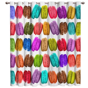 

Macaron Colorful Decoration Window Treatments Curtains Valance Room Curtains Large Window Curtain Lights Living Room Bathroom