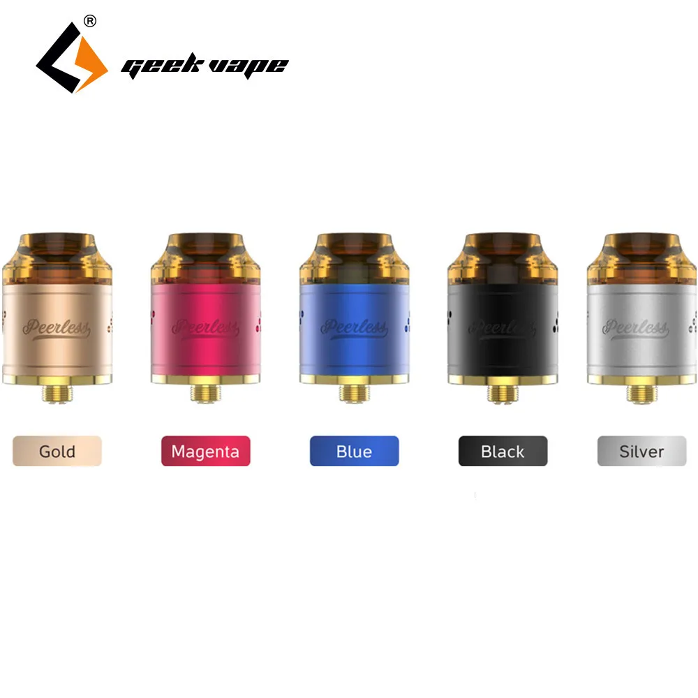 

Original Geekvape Peerless RDA Atomizer 24mm 9-holes Side Airflow System Support Both Single and Dual Coil for Squonk MOD