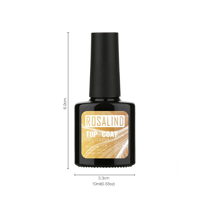 Rosalind 10ML Top Coat Base Coat Gel Nail Polish Black Bottle Gel Nail Art UV LED Soak-Off multi-use Top Base TSLM2