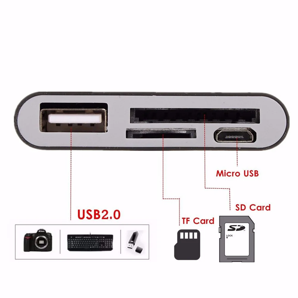 4 в 1 usb type-C считыватель карт OTG TF Micro SD карты адаптер зарядки для Macbook телефон планшет