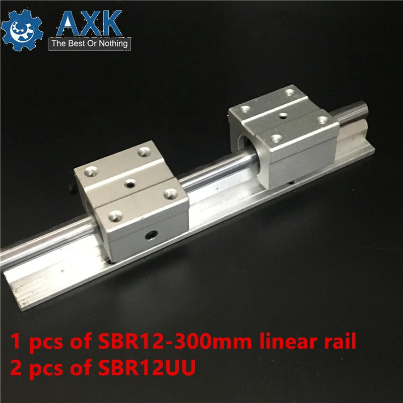 

12mm linear rail SBR12 300mm supporter rails 1 pcs + 2 pcs SBR12UU blocks for CNC for 12mm linear shaft support rails
