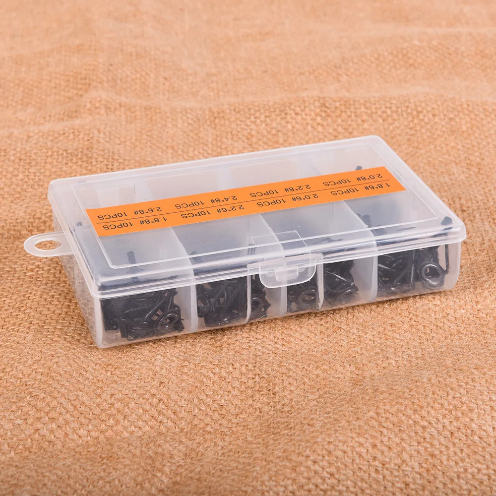 80Pcs Multiple Sizes Telescopic Fishing Rod Tip Rings 1.8mm 2.0mm 2.2mm 2.4mm 2.6mm Top Guides Rings Repair Kit Rod Accessories (10)