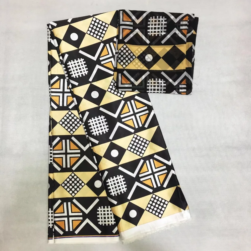 

African lace fabric silk chiffon fabric with print high quality nigerian wax style pattern ankara fabric 4+2yards/lot NX029s