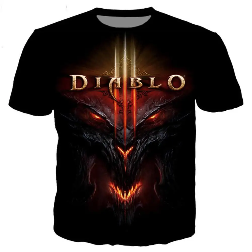 Мужская и женская футболка Diablo 3 Reaper of Soul Классическая с 3D принтом уличная одежда