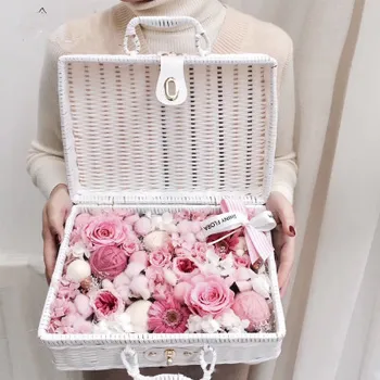 

Luxury Handbags Women Designer Straw Shoulder Bag Ladies Handmade Woven Beach Messenger for Bag Flower arrangement Storage Box