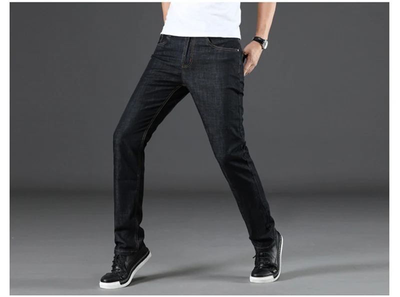 Для мужчин джинсы Pantacourt Homme брюки классические Для мужчин s Черный Vaqueros Hombre синий известный бренд хип-хоп моды большой Размеры тонкий fit