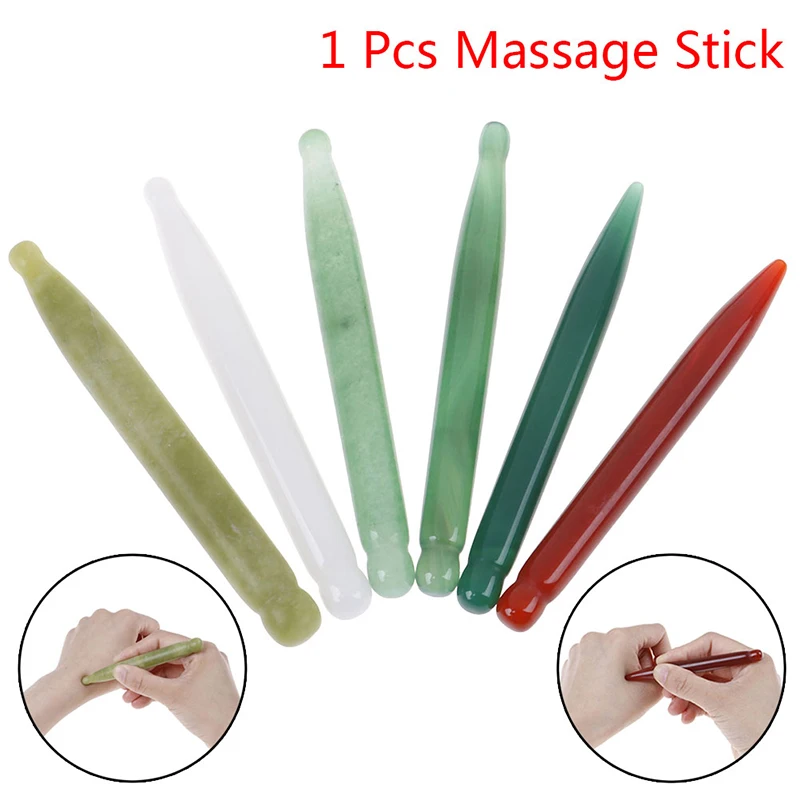 6 Colors Natural Jade GuaSha Scraping Face Massage Wand for Therapy