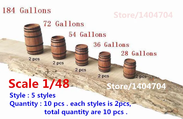 1:72/76 various wooden barrels set br4 