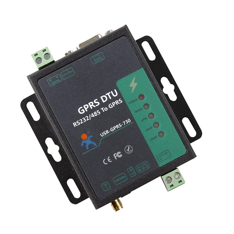 

GSM Converter Serial RS232 RS485 to GSM GPRS DTU Flow Control RTS CTS Supported USR-GPRS232-730