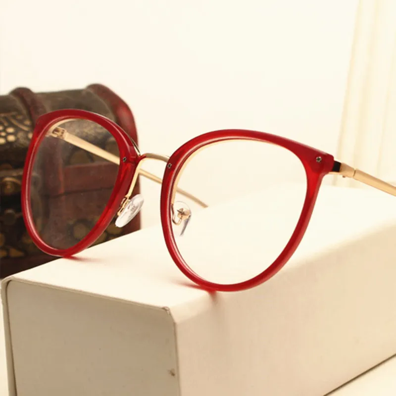 

KOTTDO 2018 Fashion Retro Eyeglasses Cat Eye Metal Full Frame Optical Spectacles Round Glasses Frame Women Eye Glasses Frames